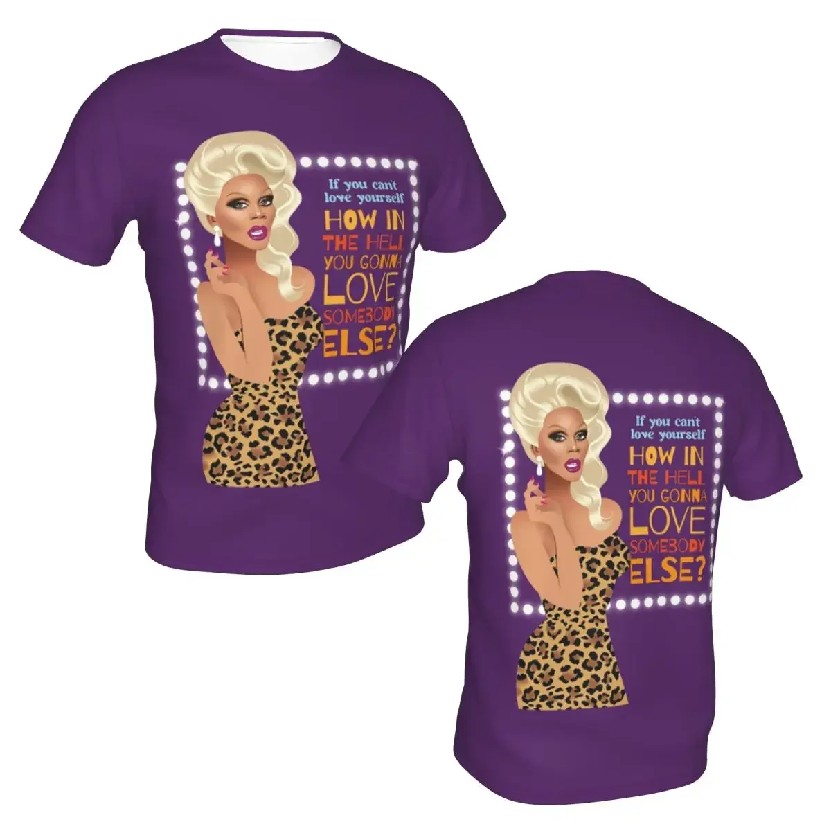 Drag Queen Royalty RuPaul's Drag Race Rupaul RPDRpolyester T-Shirt Men'sFunny T Shirts Men Round Neck Short Sleeve