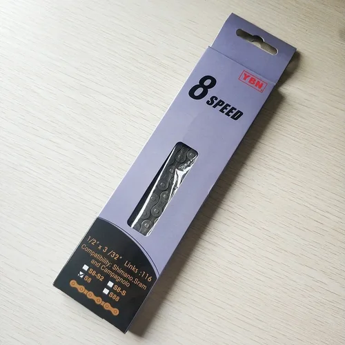 Imagen 2 del producto Cadenas de bicicleta YBN, Chians de bicicleta de montaña y carretera, cadena de bicicleta hueca de 11 velocidades, 116 eslabones plateados S11S con enlace faltante para m7000 XT