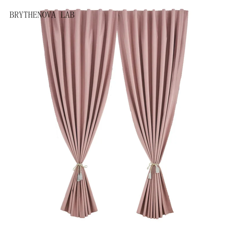 Full Blackout Curtains Velcro no Need Punching Bedroom Windows Bay Self-adhesive Small Window Shades Short Screen Curtains