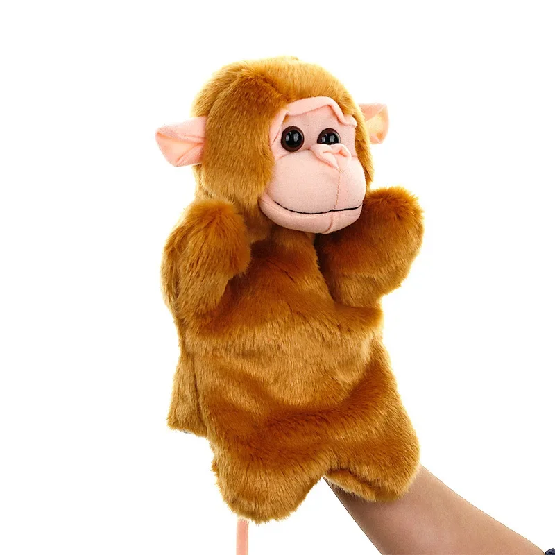 Monkey Hand Cartoon Plush Animal Finger Storytelling Doll