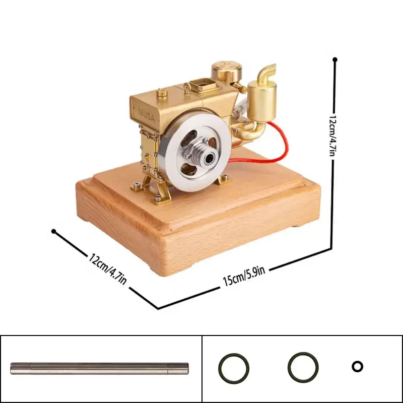 MUSA 2.2cc Mini Brass Engine Model CDI Igniter Single Cylinder Steam Engine Start Model