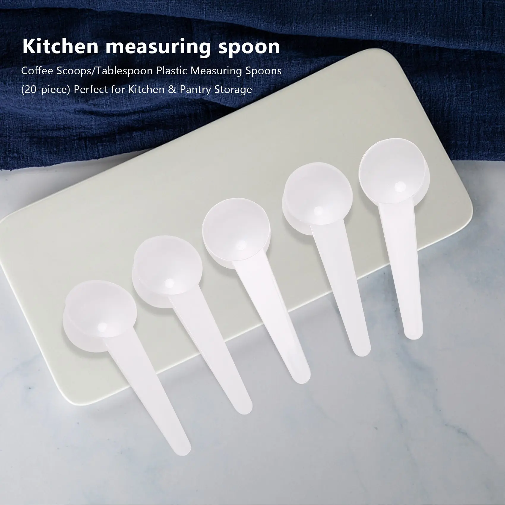 Coffee Scoops/Tablespoon Plastic Measuring Spoons (20-piece) Perfect for Kitchen & Pantry Storage