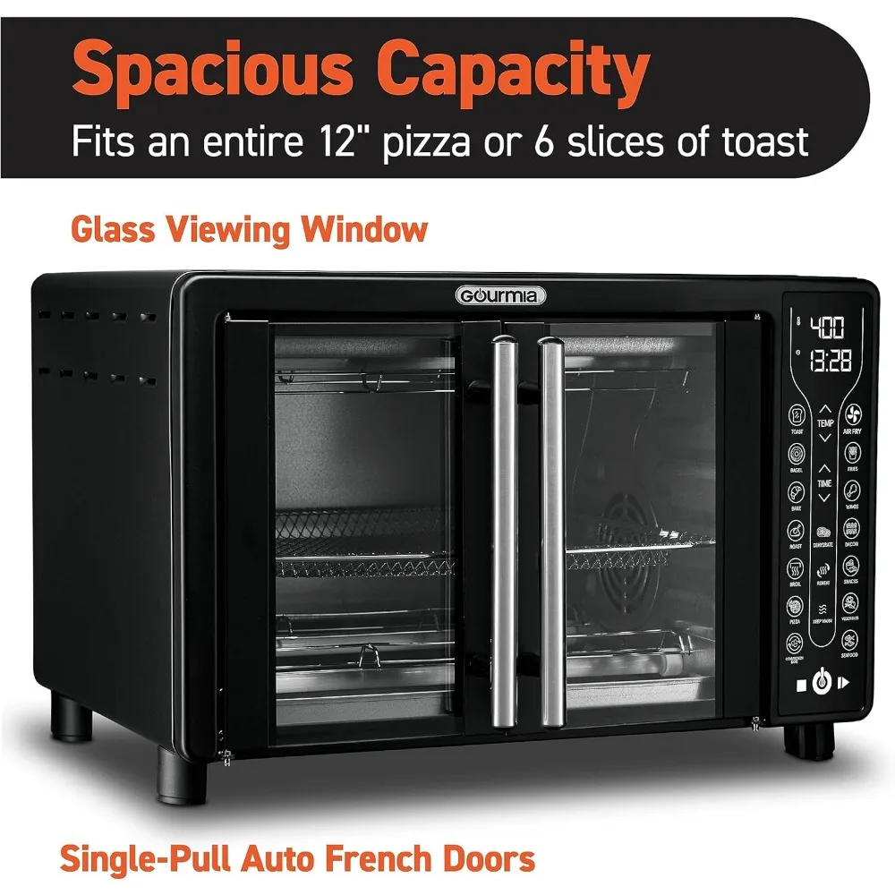 Toaster Oven Air Fryer Combo 17 cooking presets 1700W french door digital air fryer oven 24L capacity accessories