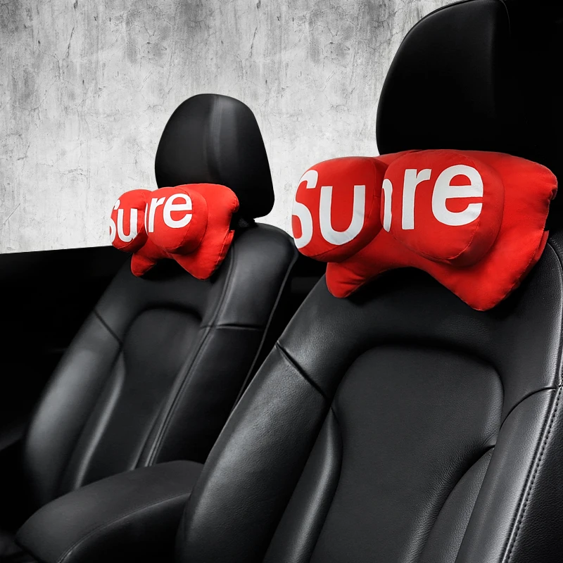 Reposacabezas de asiento de coche personalizado, almohada Lumbar de dibujos animados, funda de cinturón de seguridad, soporte elástico para el