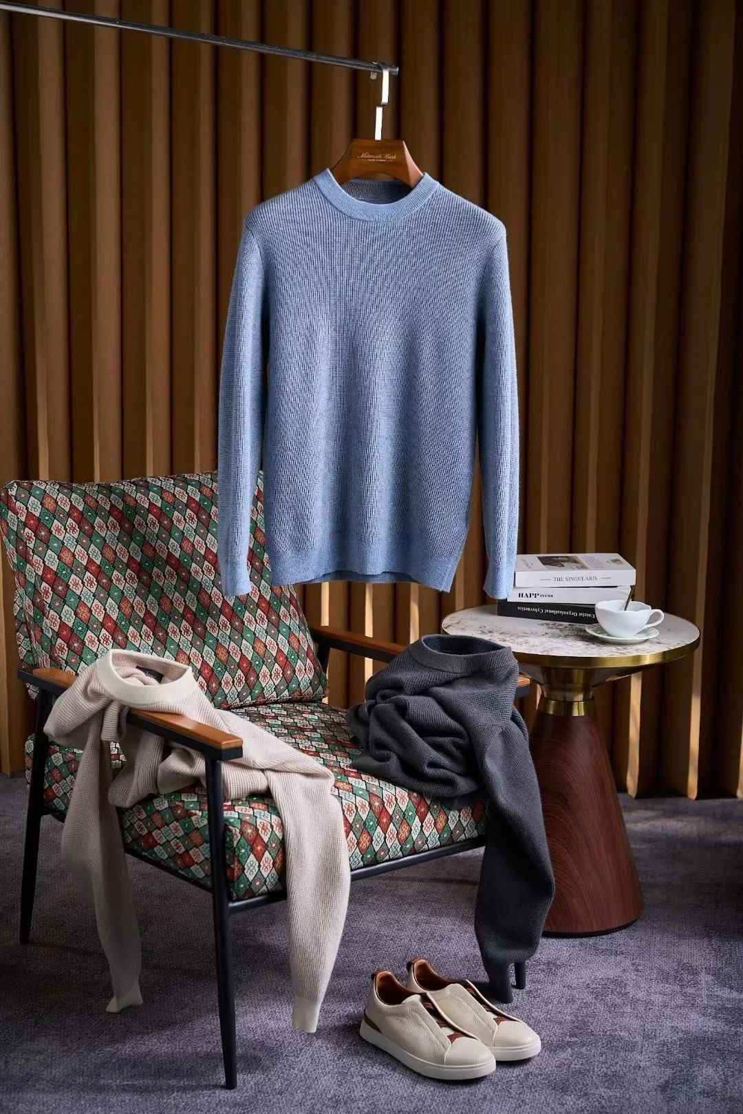 

Comfortable Soft Camere Wool Blend Knitted Sweater Casual Loose Fit Long Sve round Ne M Faion Autumn Winter Top