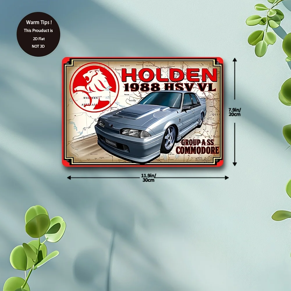 1988 HSV VL Group A SS Commodore Vintage Car Metal Tin Sign - Retro Automotive Wall Art with Pre-Drilled Holes, Durable Home & G