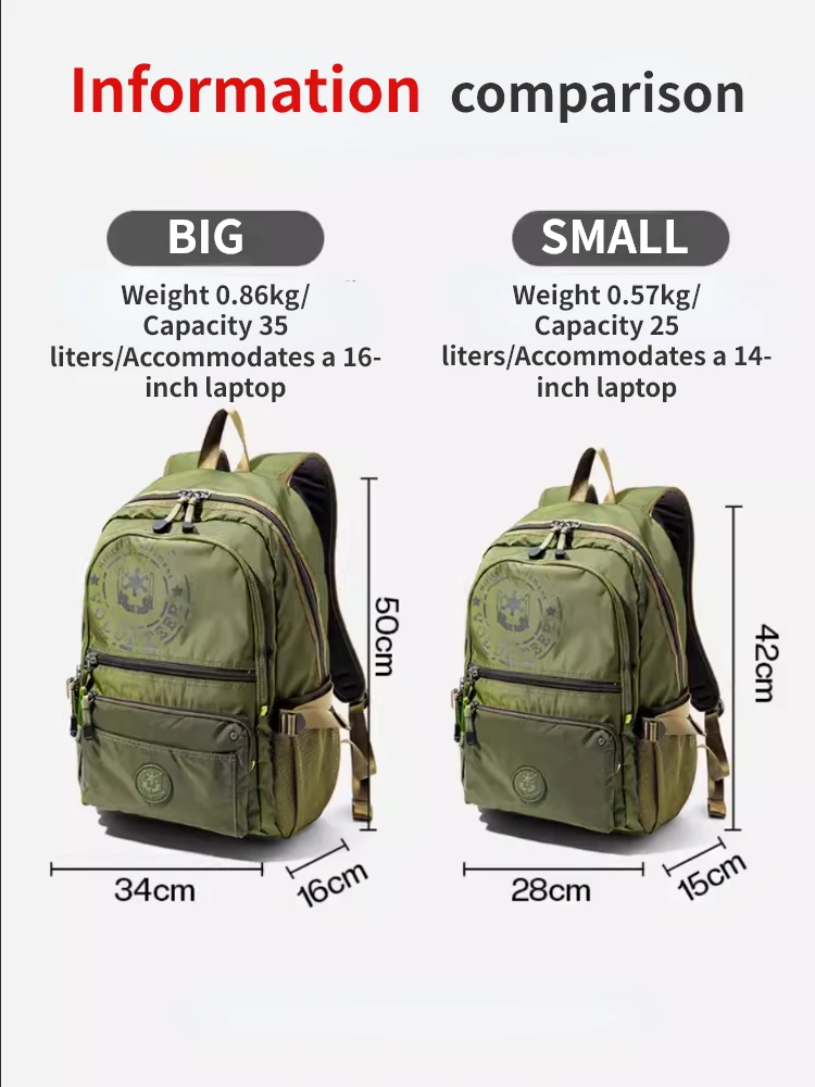 Imagem -02 - Mochilas Oxford Impermeáveis de Grande Capacidade Masculina Mochila de Bolso Múltiplo Bolsas de Viagem Voluntárias de Alta Qualidade na Moda 165204