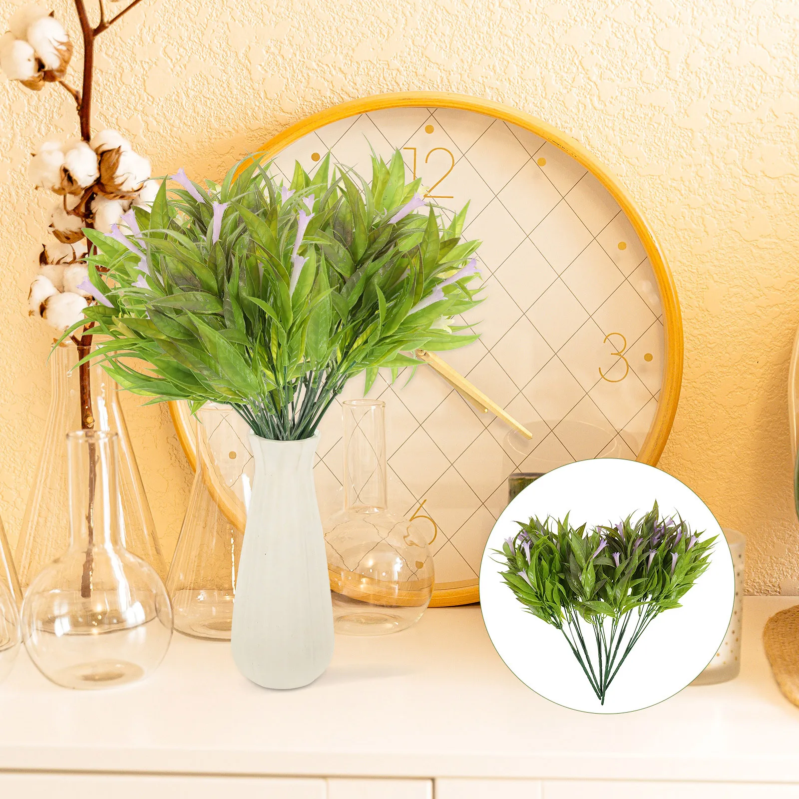 

6pcs Simulation Morning Glory Artificial Flower Bouquet Plastic Plants For Vase Fake Flowers Home Indoor Decor Wedding Party