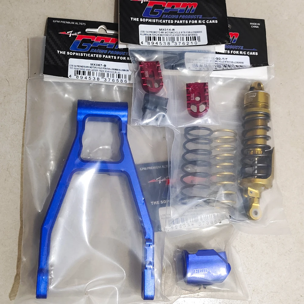 GPM Metal Shock Absorber Cap Servo Mount Brake Caliper Transmission Housing for LOSI 1/4 Promoto-MX Promoto-SM Motorcycle RC Car