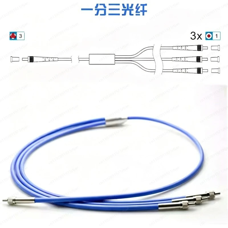 Y-Type 1-to-3 Fiber Optic, sMA905 Fiber Bundle, SMA905 Multi-Core 400um Silica Fiber
