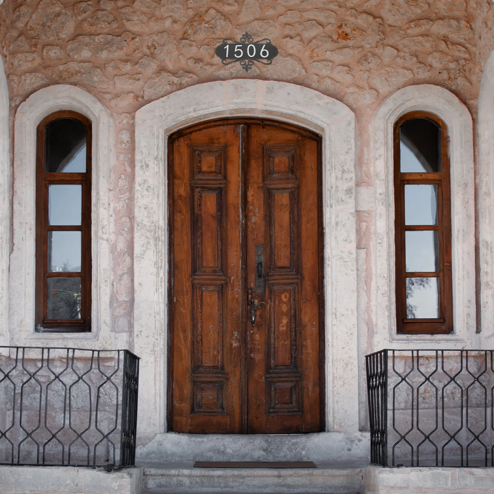 

1Set Modern Iron House Address Number Sign Plaque for Door Mailbox Office Hotel Apartment Use House Numbers Hotel Door Numbers