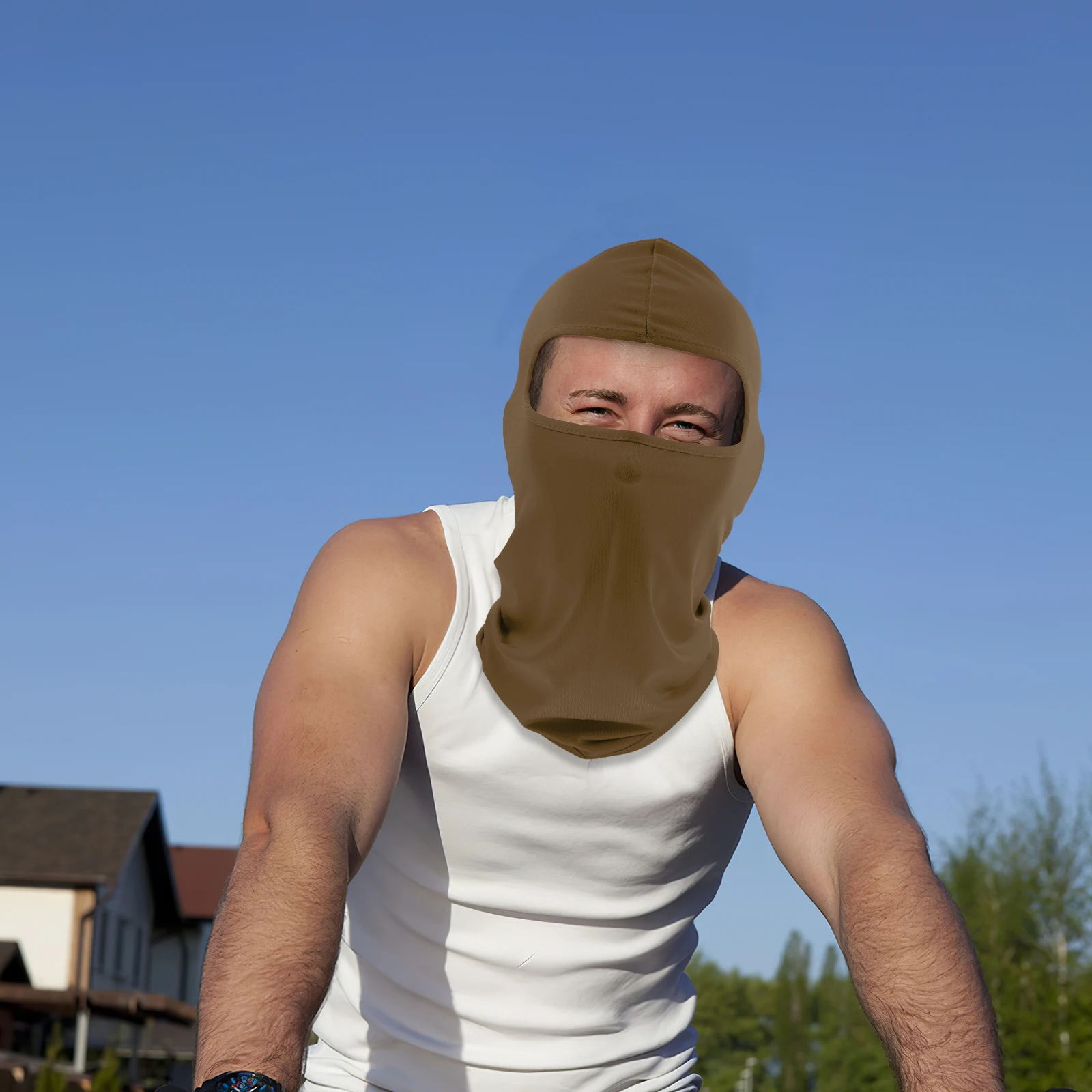 

Ultraviolet Light Sun Protection Headgear Man Polyester Full Cover Outdoor Riding Mask