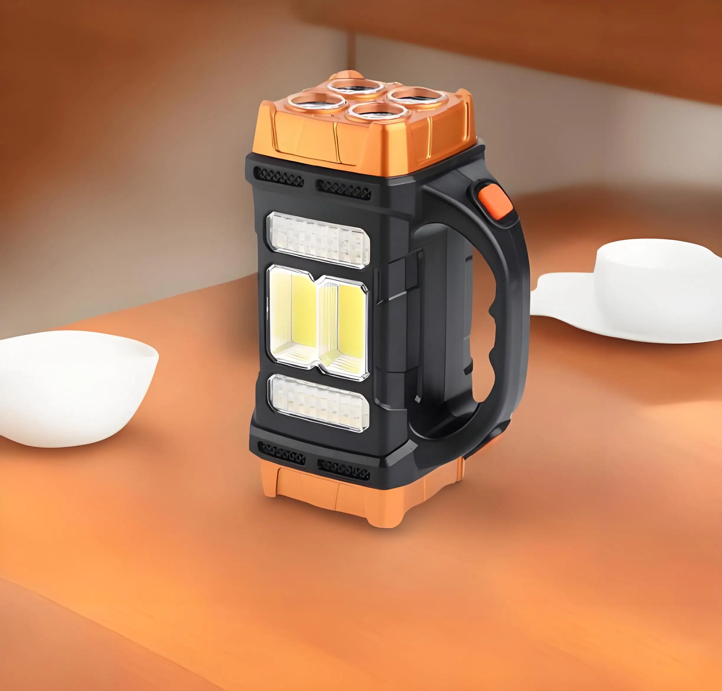 

1pc two end solar portable light outdoor LED multifunctional emergency dual light camping camping lamp searchlight