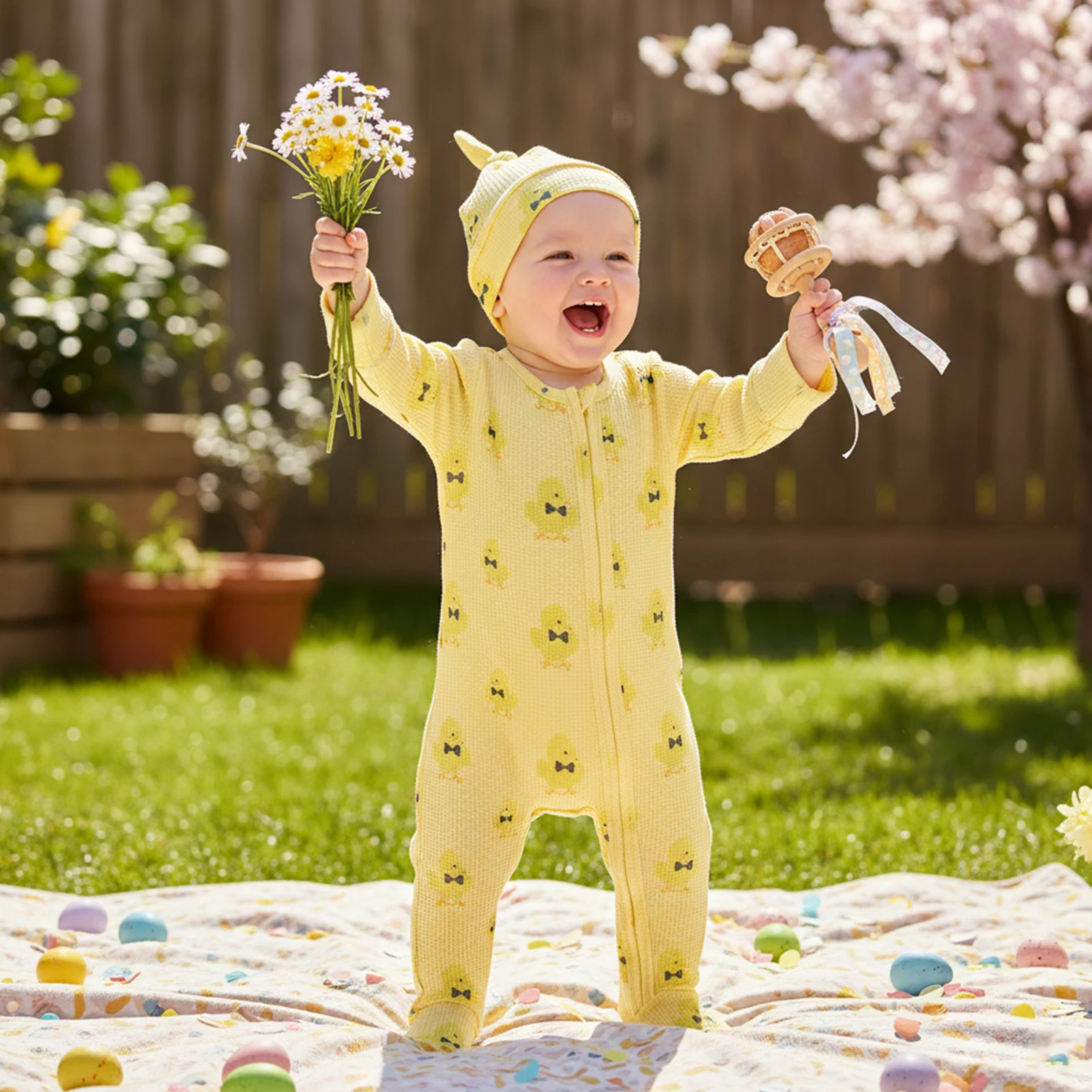 

Blotona, комбинезон на молнии с длинными рукавами и шапкой для маленьких мальчиков и девочек, весенний комбинезон из 2 предметов