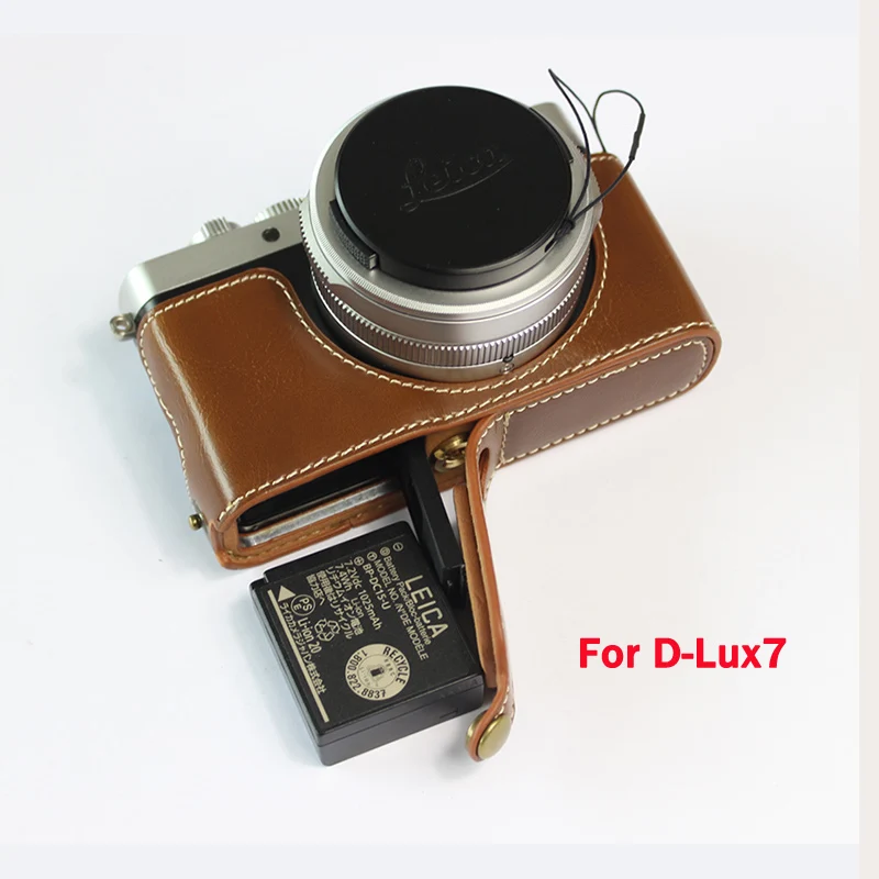 Etui z ekoskóry na aparat Leica D-LUX 7 d-lux7 d7, dolna obudowa z otworem na baterię.