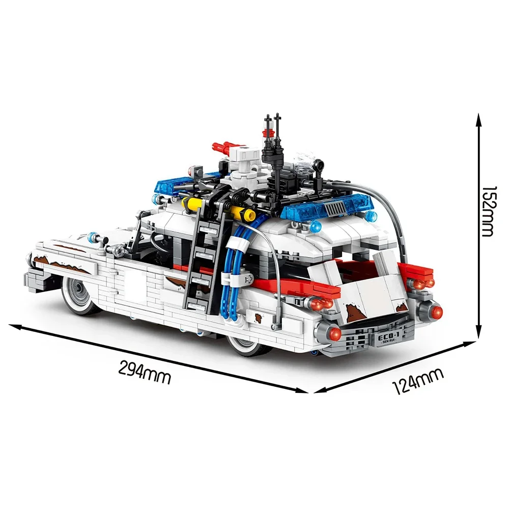 1126PCS City Ghostbusters Technical Cars Model Building Blocks Creators MOC Movie Vehicle Bricks DIY Education Toys For Children