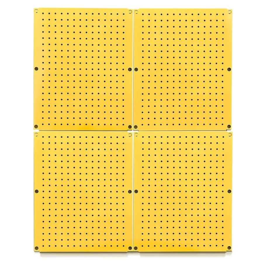 

Pegboard 12Inch Tall x 16Inch Wide Heavy Duty Wall Organizer for Home Garage Tool Storage 4pcs Yellow