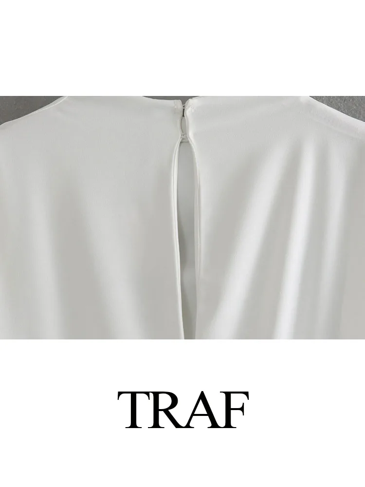 Traf ชุดจั๊มสูทผู้หญิง2024ชุดรอมเปอร์มีซิปด้านหลังแขนกุดมีซิปแบบลำลองทรงหลวมแนวสตรีท