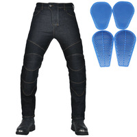 Straight Elastic Denim Motorcycle Pants Riding Jeans Anti-fal Level 2 Gears Motorcycle Rider Pants Racing Pants for All Seasons