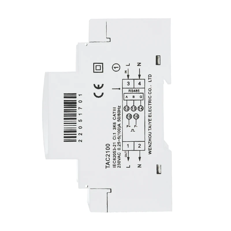 SDM Modbus 230V Singe Phase Multifunction Energy Meter With Pulse Output,V A W KWH DIN Rail Smart Meter TAC2100