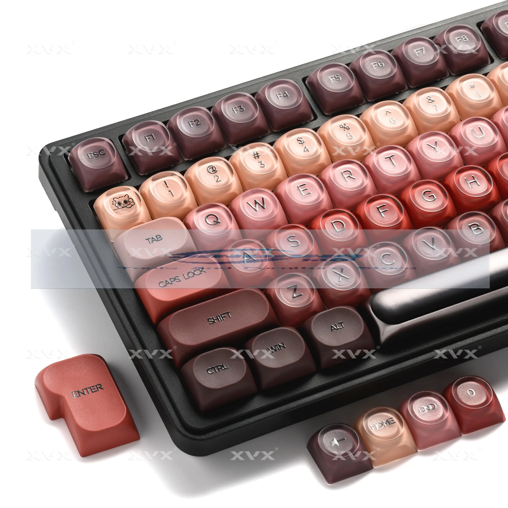 

Колпачки для ключей XVX Berry Kiss, колпачки для клавиш с матовой текстурой и градиентной основой, 75% Dye Sub Pbt + ПК, профиль HOA, 132 клавиши