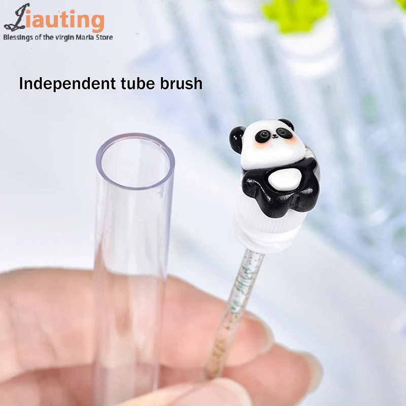 1/2/5 個かわいいパンダ竹まつげブラシチューブクリスタルラッシュマスカラワンド眉毛コームスプーリーアプリケーターメイクアップツール