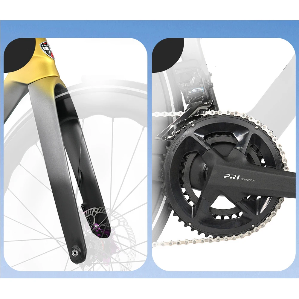 T10Pro 700X28 الكربون اللاسلكية الطريق الدراجة WheelTop EDS TX 2X12S الإلكترونية شيفتر سباق الدراجات مع 4 مكابح الهيدروليكية