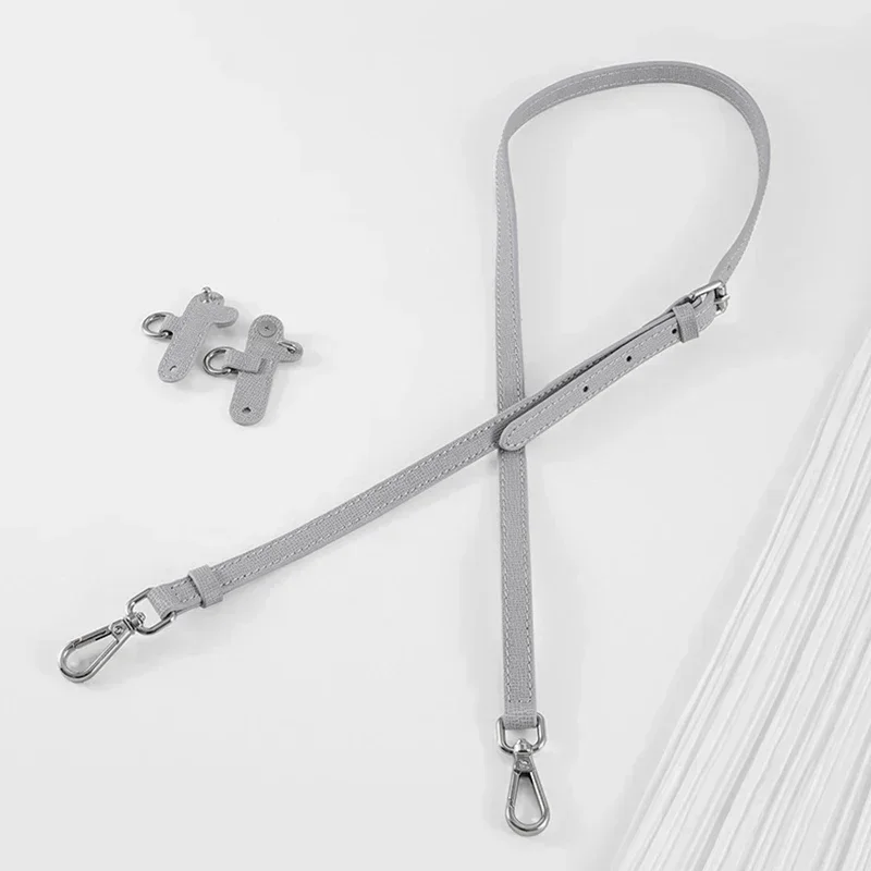 Bag Leather Strap For Longchamp Universite Mini Bag Shoulder Strap New Gray Mini Bag Punch-free Modification Accessory