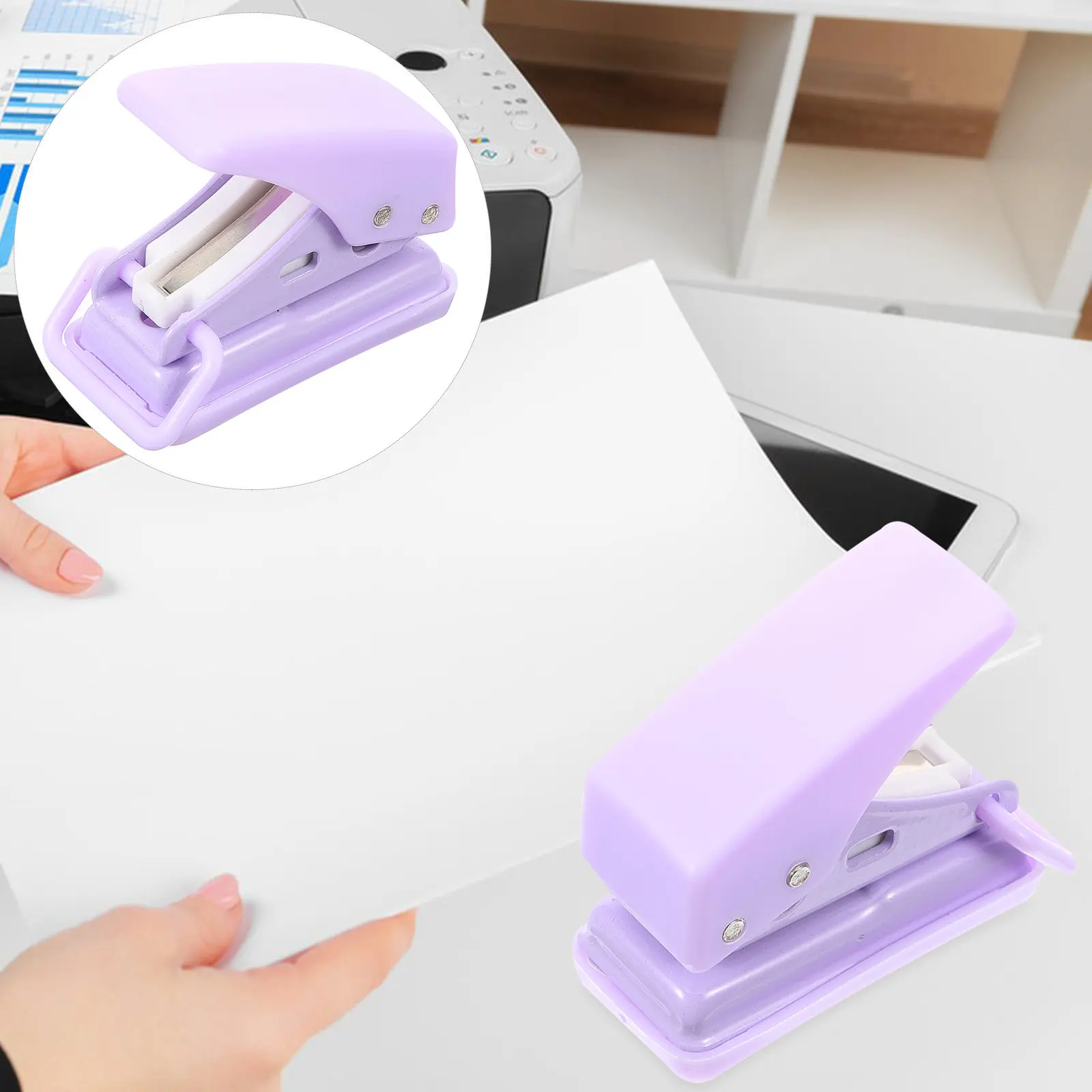 

Professional Manual Paper Hole Punch Single Hole Loose Leaf Puncher Strong Penetration Office School Use 1-Hole Puncher