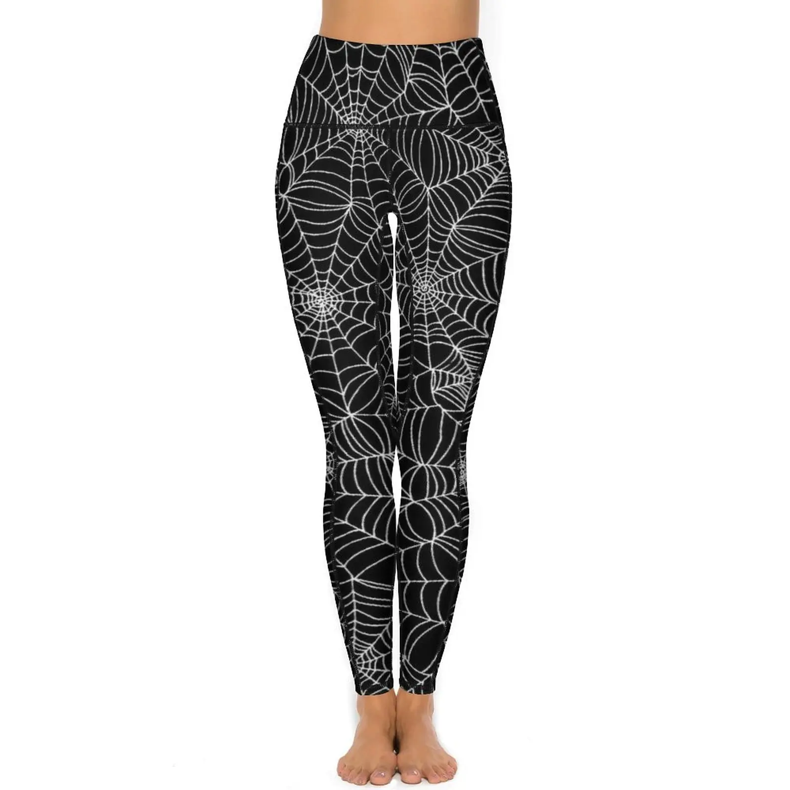 Halloween Yoga Pants Sexy Spider Web Pattern Design Leggings Push Up Gym Leggins Women Breathable Stretch Sports Tights