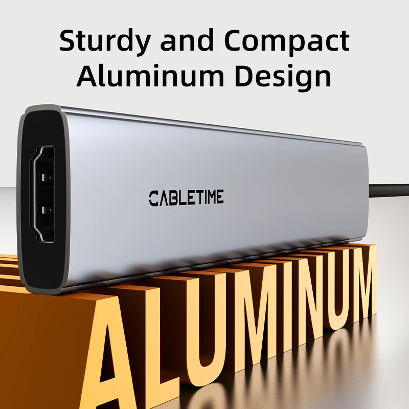 Cable time 7 in 1 USB-C Hub Ultra Slim Aluminium Multi port HDMI Pd100W für MacBook Pro iPad C Hub C502