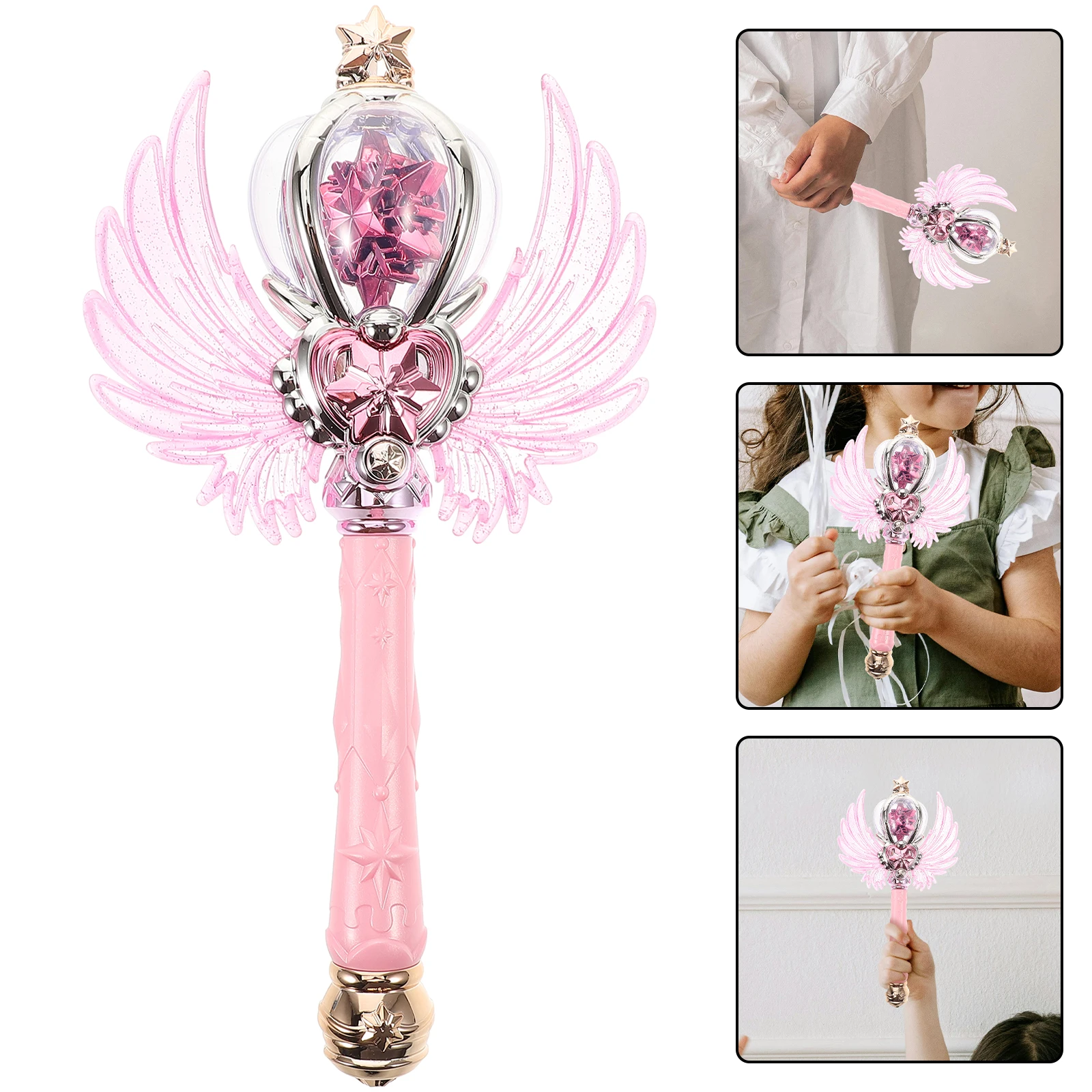 

Glowing Princess Fairy For Kids Light Music Cosplay Wand Stick Wings Party Favor Stage Performance Roleplay Plaything Light Up