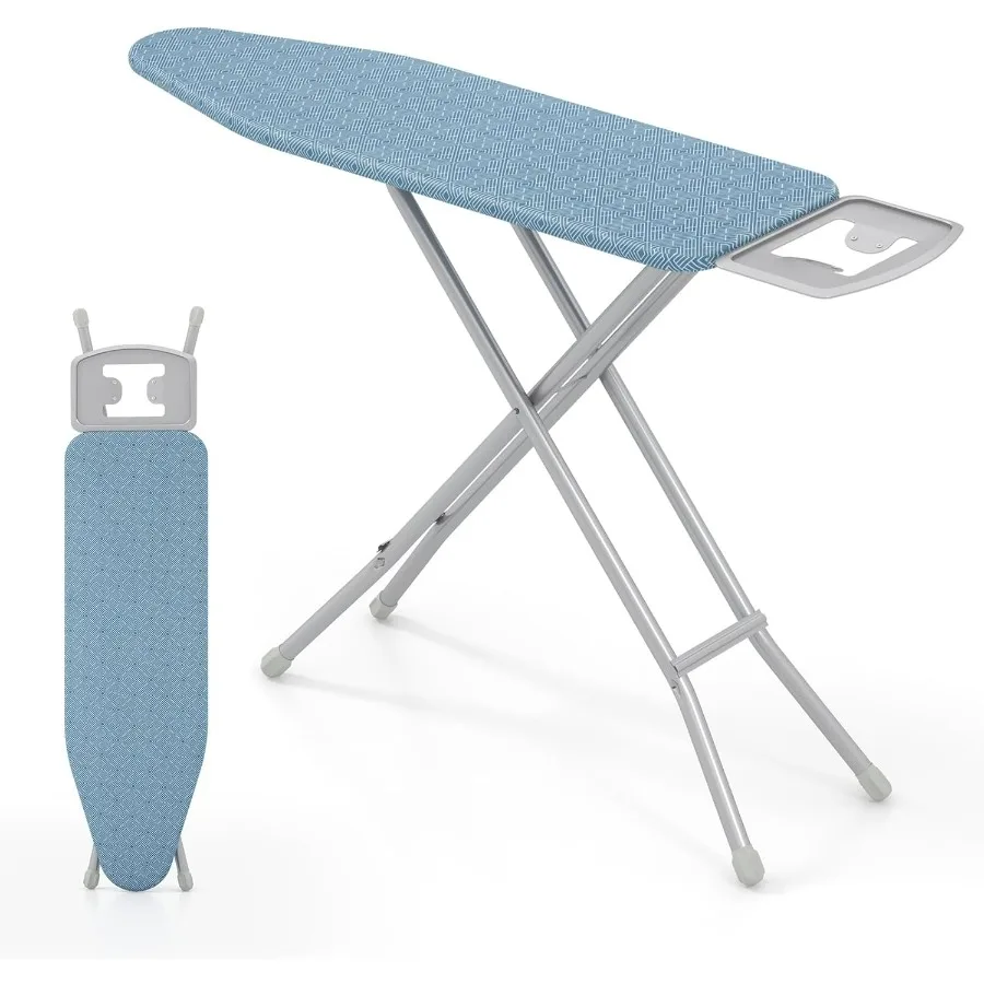 

Full Size Ironing Board with Iron Rest, 57" x 15" Carbon Steel Iron Table with 7-Level Height & Heat Resistant Cover, Foldable 4