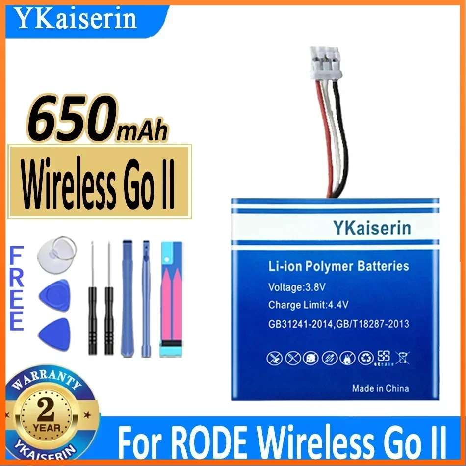 650mAh YKaiserin Portable Power Bank Battery for RODE Wireless Go II Microphone Mobile Phone Batteries Warranty 2 Years