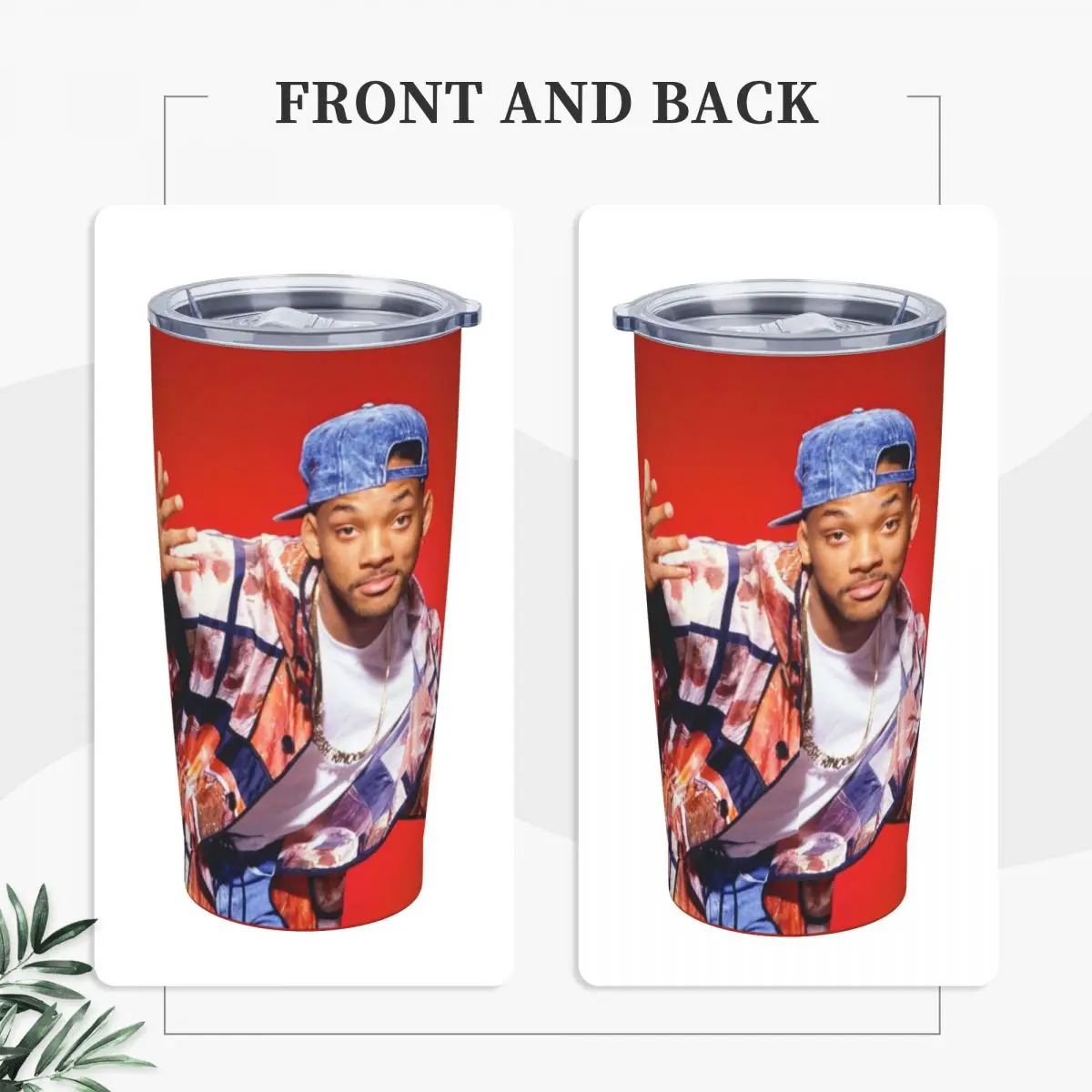 Stainless Steel Tumbler W-Will Smiths Car Mugs With Straws Funny Actor Cold and Hot Water Bottle Insulated 20oz Thermal Cups