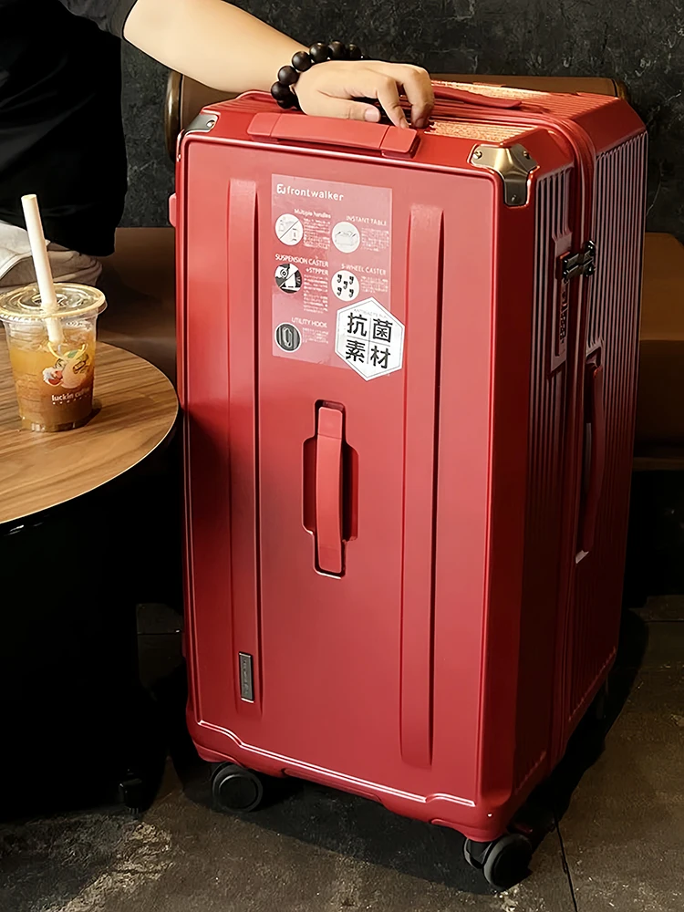 

Red Suitcase 28/32/36 inch Lize Capacity Luggage with Five-Wheels ABS+PC 20 inch Cabin Suitcases Travel Bag Zipper Trolley Case