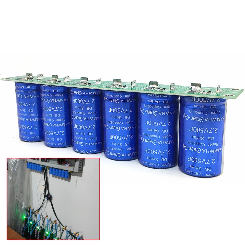 6Pcs/set 2.7V 500F Farad Capacitor Super Capacitor 16V 83F Automotive Super Farad Capacitor Module with Protective Board