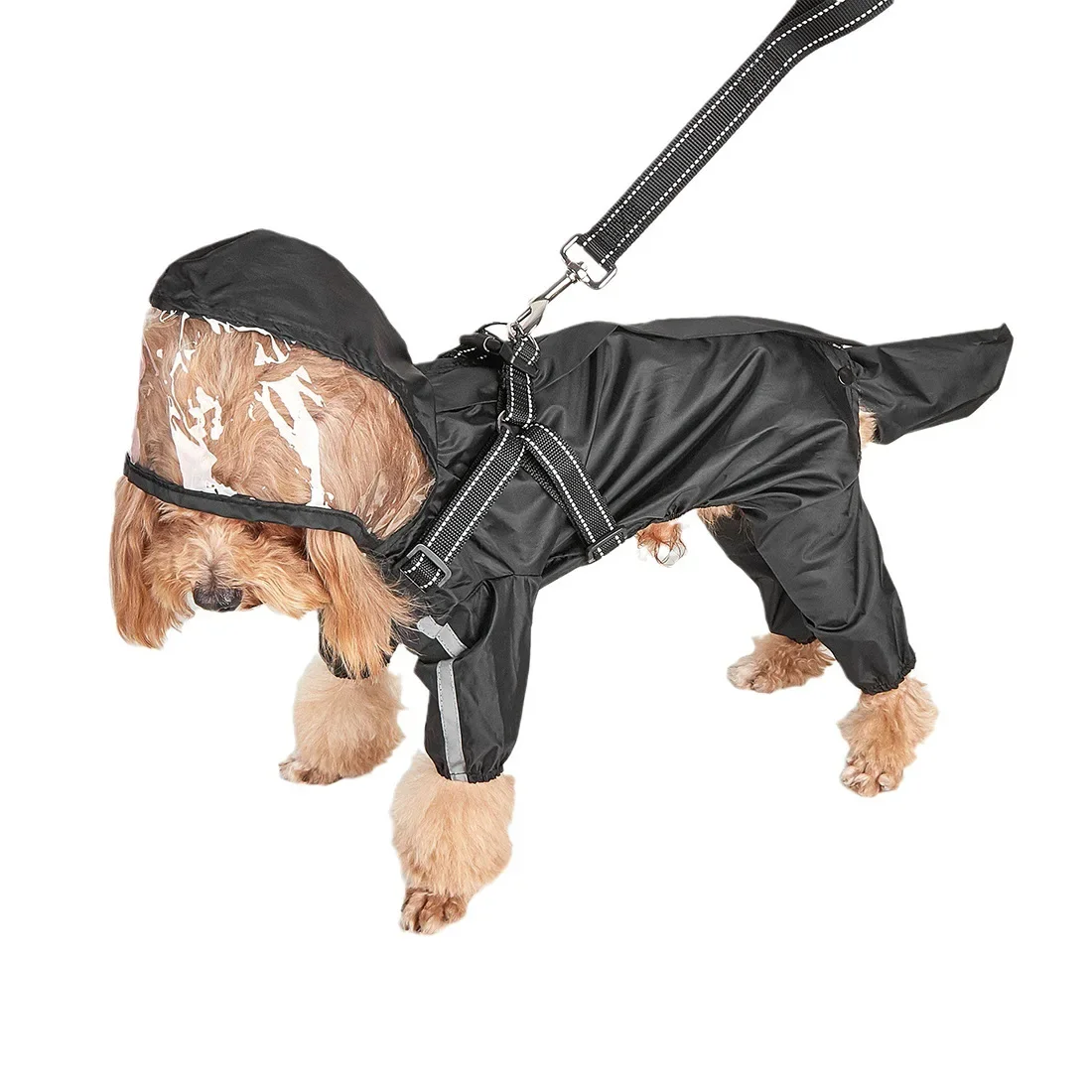 Four-legged Raincoat for Dogs, Chest and Back traction, Small Dog, Pet Easy to Wear, Outdoor