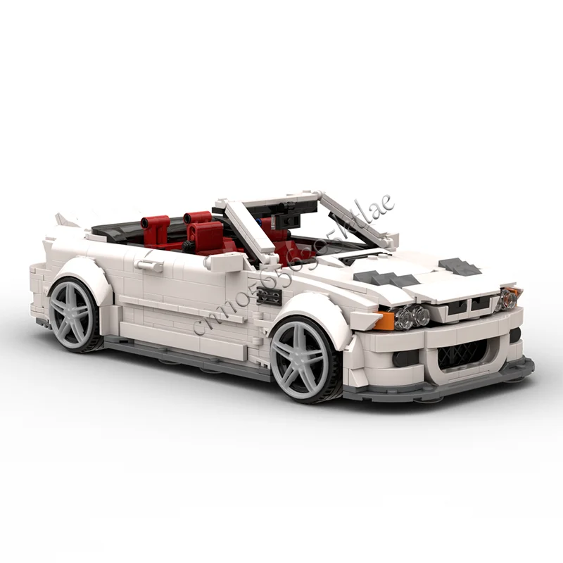 1226 PCS MOC White Premium Convertible Sports Car Model Building Blocks Speed Vehicle Bricks Diy Toys Kids Adult Surprise Gifts