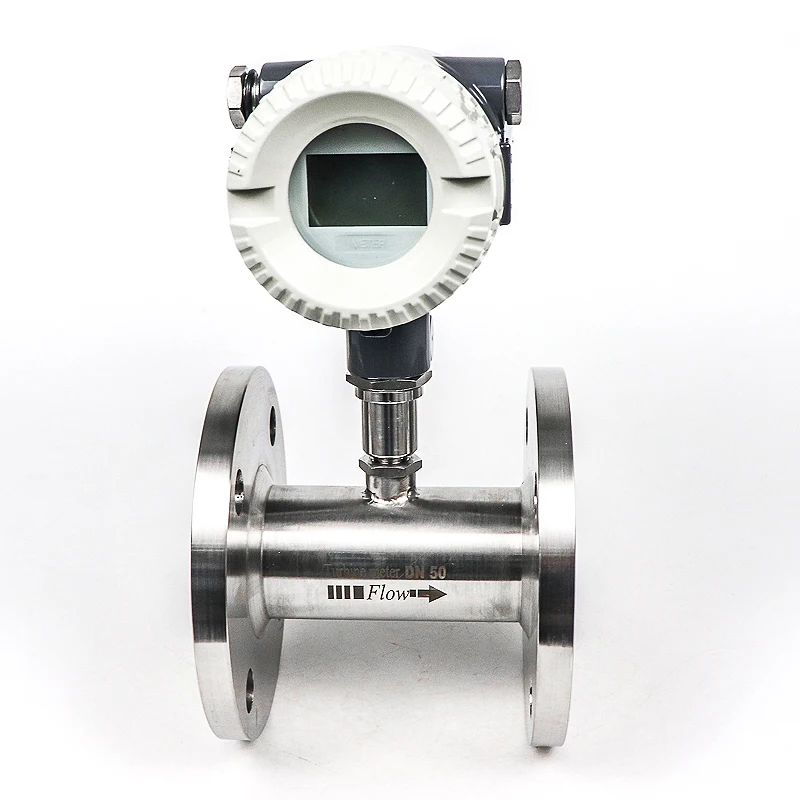 سعر المصنع عالي الدقة OEM Dn80 4-20mA RS485 مقياس الجريان التوربيني القابل للتخصيص مع اتصال شفة للسائل