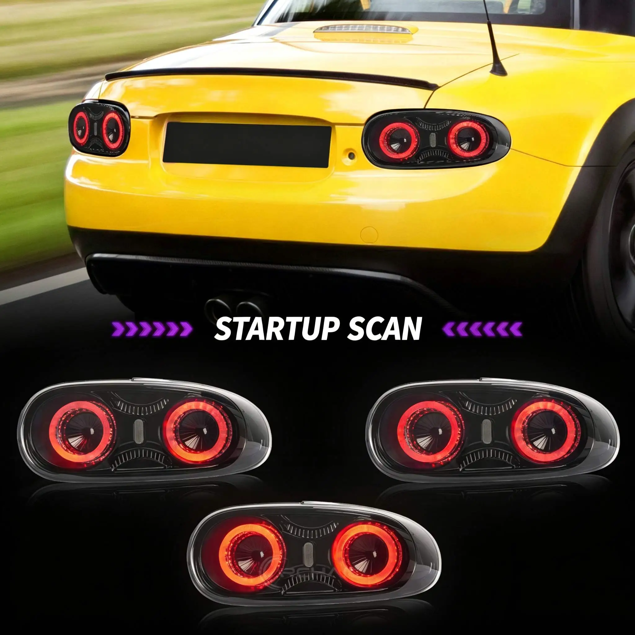 For Miata Mx5 Nc LED taillights, rear brake lights, third-generation sports car, new smoke/transparent lens taillights
