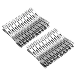 40 Uds. Pinzas para ropa acero inoxidable pinzas metálicas para lavandería colgador alfileres para calcetines y toallas