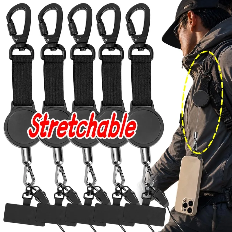 

Anti Theft Phone Tether Retractable Steel Cable Lanyard 360 Rotation Universal Phone Strap for Outdoor Hiking Skiing Commuting