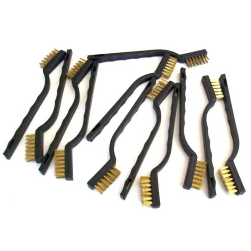 

Cleaner Brass wire brushes Tool Washing.maintenance 12 pcs/set ABS Comfortable Handle 172.5mm Cleaning Scrubbing