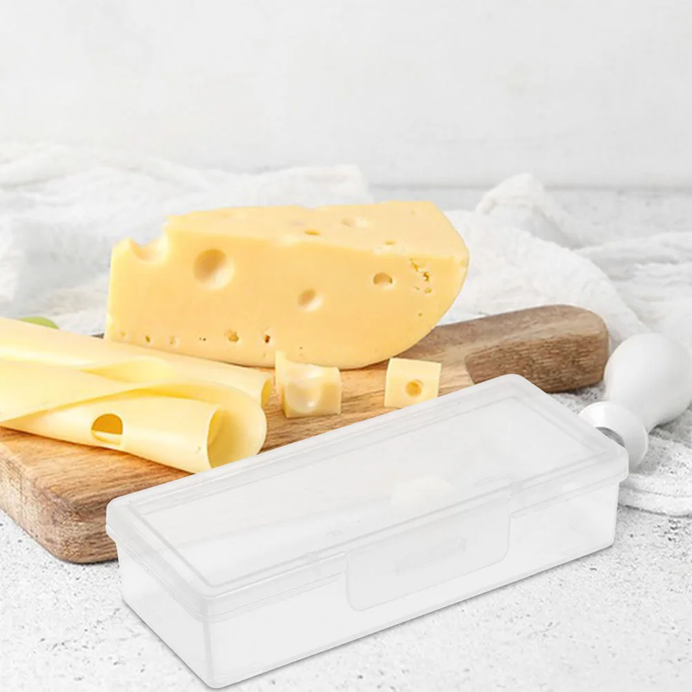 

4Pcs Cheese Storage Box Flip Lid Airtight Keeper for Refrigerator Butter Holder Cheese Slice Container Fridge Organizer