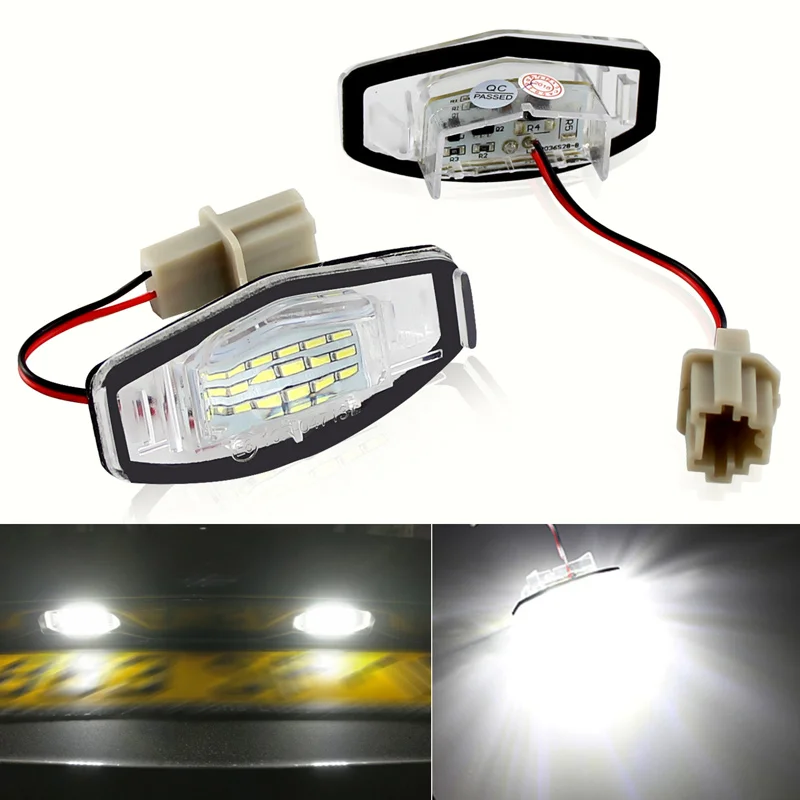 

2Pcs Canbus Car LED Number License Plate Light For Acura RL TSX RDX Honda Civic Accord 6000K White No error
