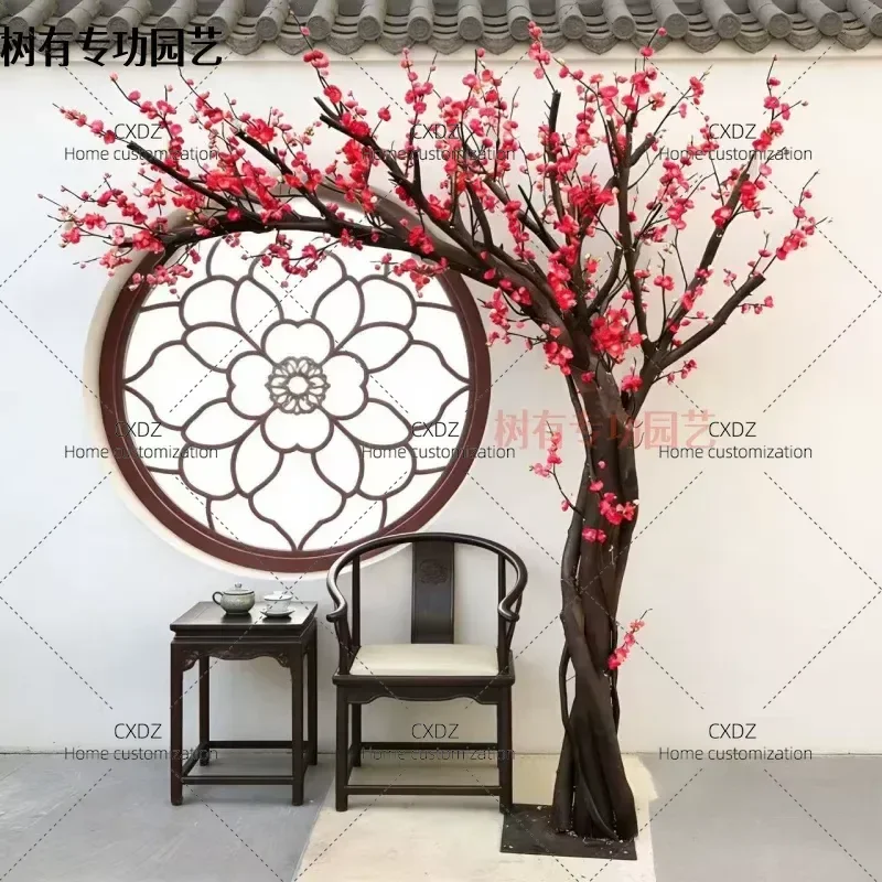 Simulation Plum Blossom Tree Fake Large Plant Indoor Living Room Shopping Mall Decoration Customization Cat Climbing Wishing