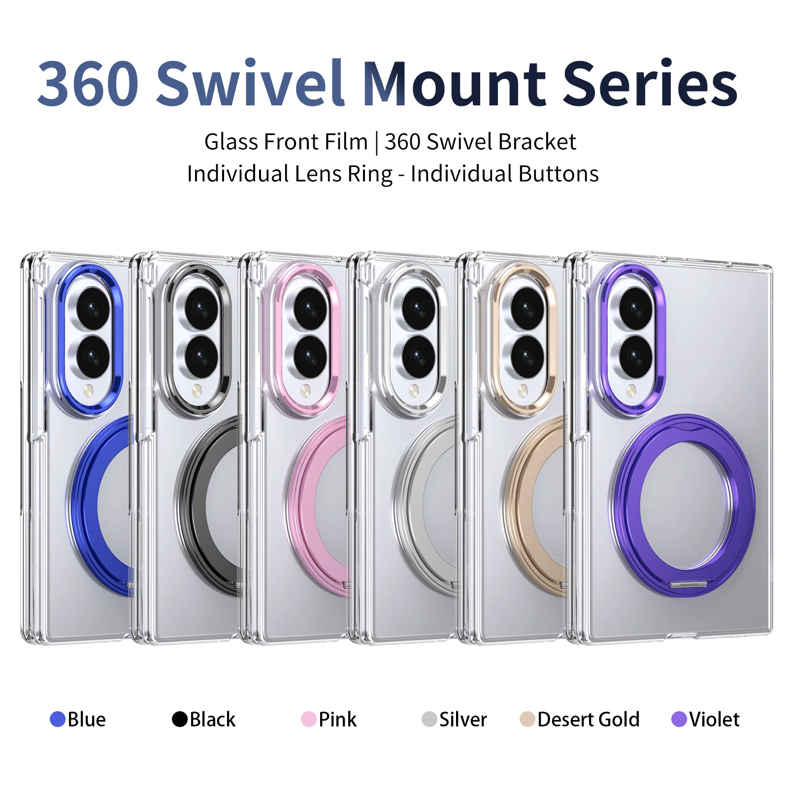 360°Rotating Magnetic Holder Phone Case for Samsung Galaxy Z Fold 8 Fold 8Ultra for Magsafe Wireless Charging Clear Cover