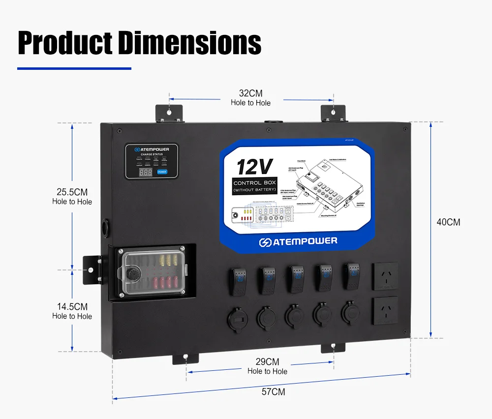 Camping Dual Battery System Included 200W Flexible Solar Panel 12V Control Hub Box and 200AH LIFEPO4 Battery