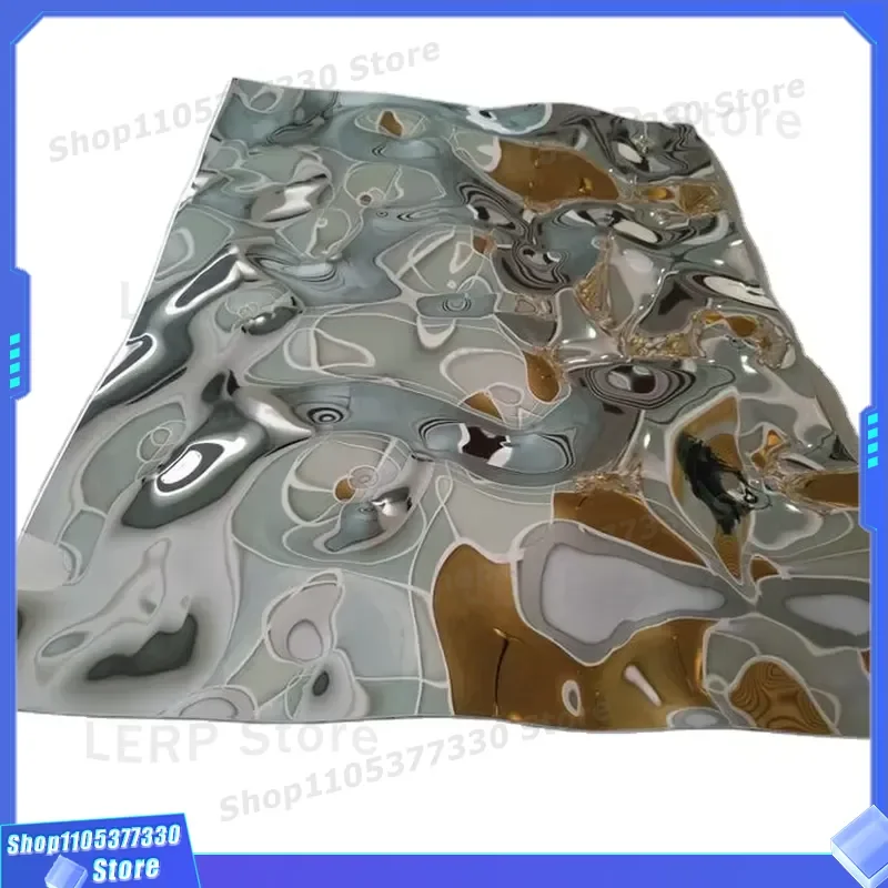 8K Mirror Finish Water Ripple Stainless Steel Sheet 201 304 316 430 Grade Decorative Metal Plate for Interior Design Wall